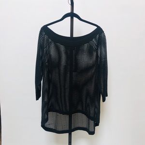 White House Black Market Sheer Ribbed Tunic